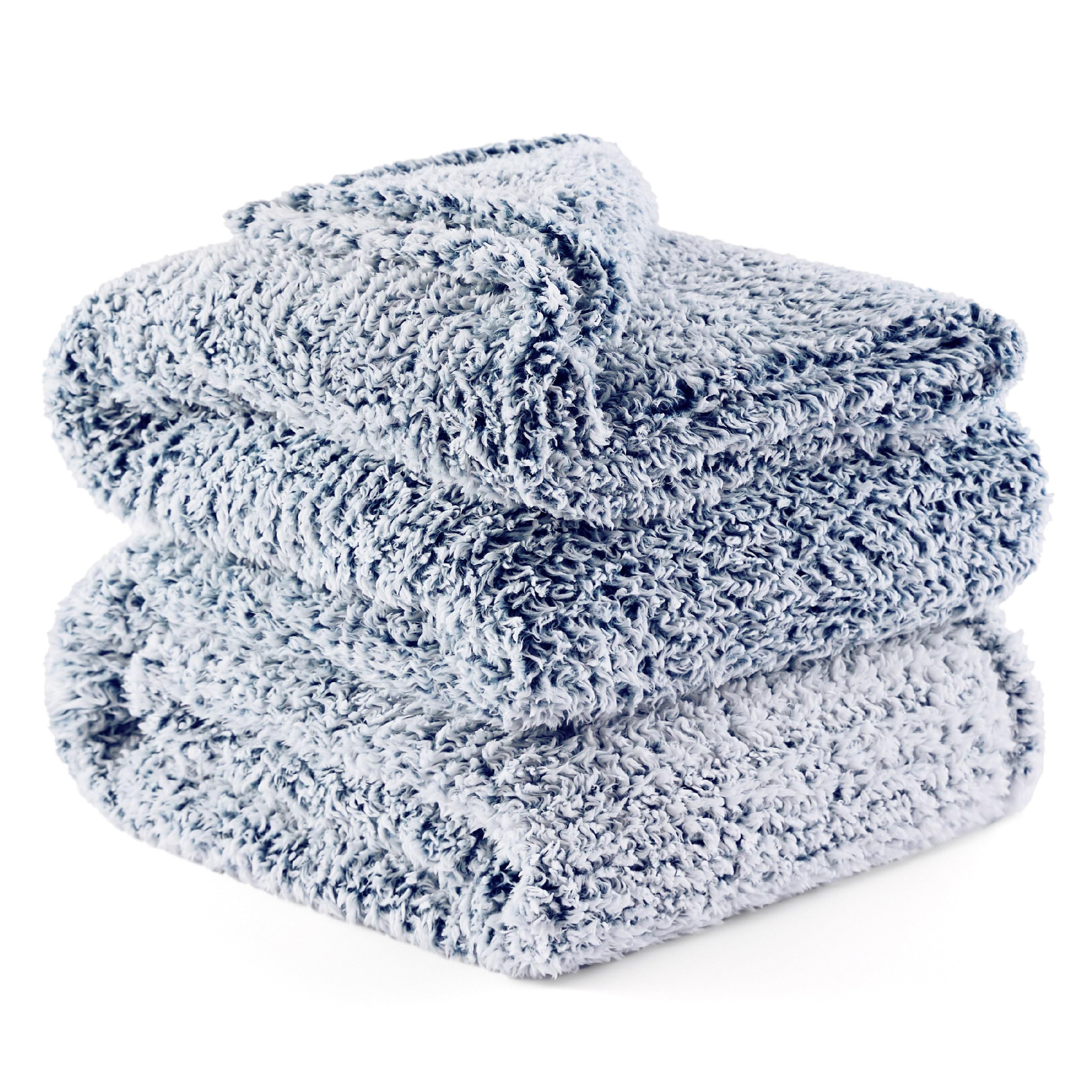 Bedsure Fleece Sherpa Throw Blanket - Super Soft, Cozy & Warm Fluffy Blanket for Sofa and Bed, Double, Navy, 150x200cm