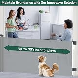 THE LYCHEE TREE Retractable Baby Gate 55 in Wide 33.86 in Tall Grey view 5