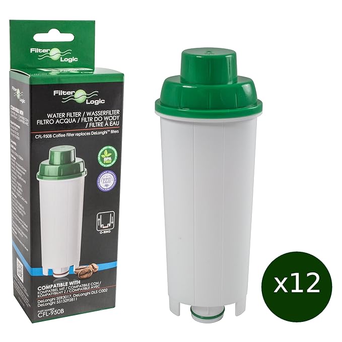 12 x FilterLogic CFL-950B - Wasserfilter für DeLonghi Kaffeemaschine - ersetzt DLS C002 / DLSC002 / SER3017 / SER 3017 / 5513