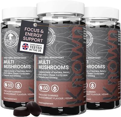 Known Multi Mushrooms Gummies Lion’s Mane Cordyceps 60 Vegan 3 Months