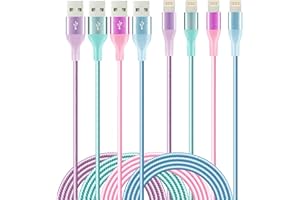 HAOKANDE iPhone Charger 6ft 4Pack Lightning Cable Apple MFi Certified Colorful Kawaii Nylon Braided USB Fast Charging Cord for iPhones 14 13 12 11 Pro MAX Xs XR SE X 8 7 6 5 S Plus iPod iPad