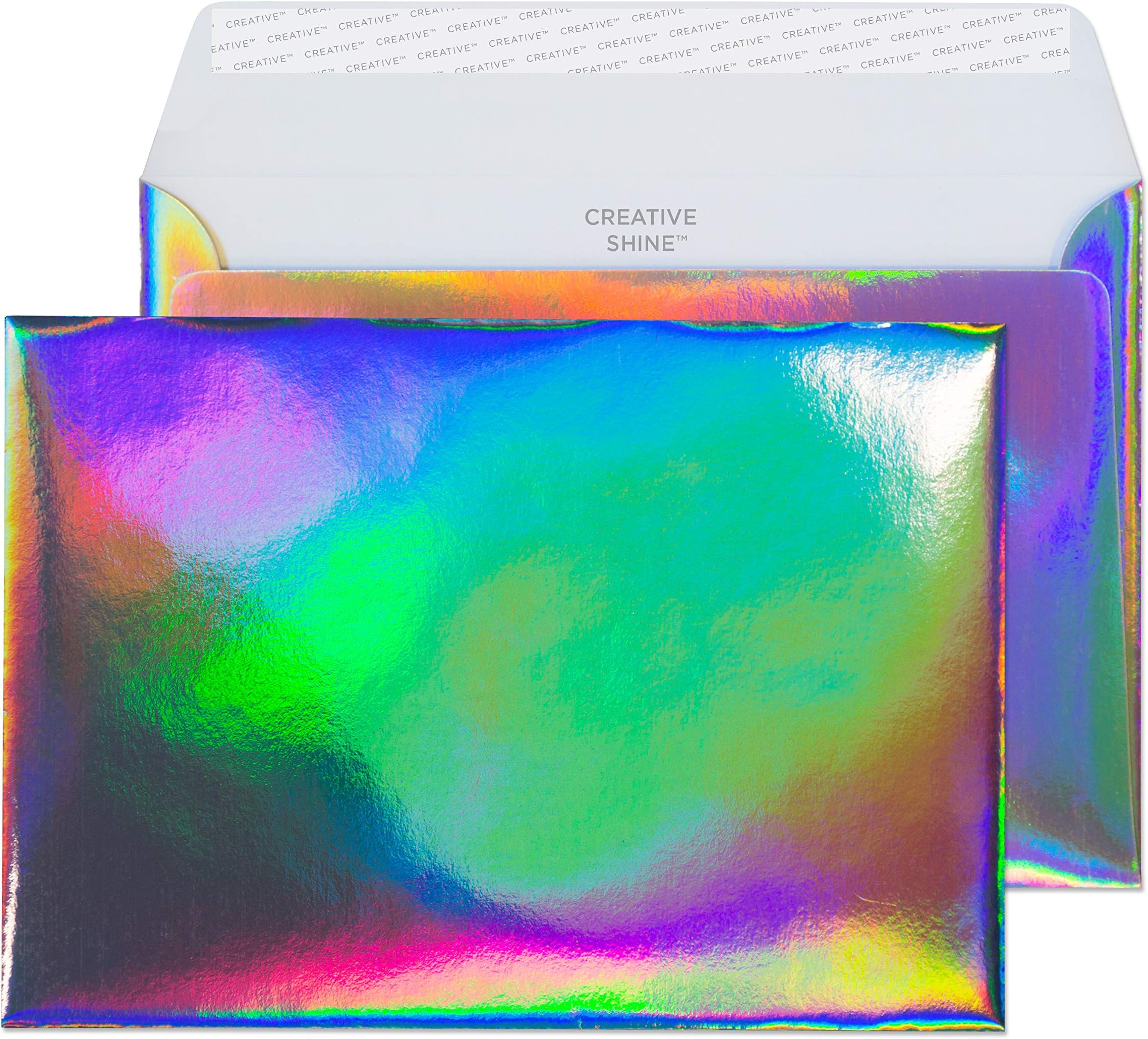 Blake Creative Shine C5 162 x 229 mm 140 GSM Metallic Holographic Peel and Seal Wallet Envelopes (43EF390) Shimmering Rainbow Effect - Pack of 10