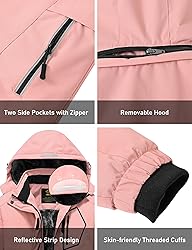 MoFiz Girls Ski Jacket Waterproof Fleece Lined