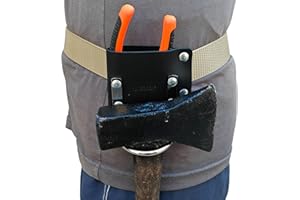 MEEBOY Leather Tool Holster, Leather Axe Belt Loop, Leather Hammer Holder for tool belt, heavy top grain leather axe holster (Black)