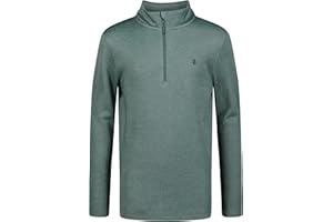 IZOD Boys Long Sleeve Feeder Stripe Quarter Zip Pullover, Lightweight
