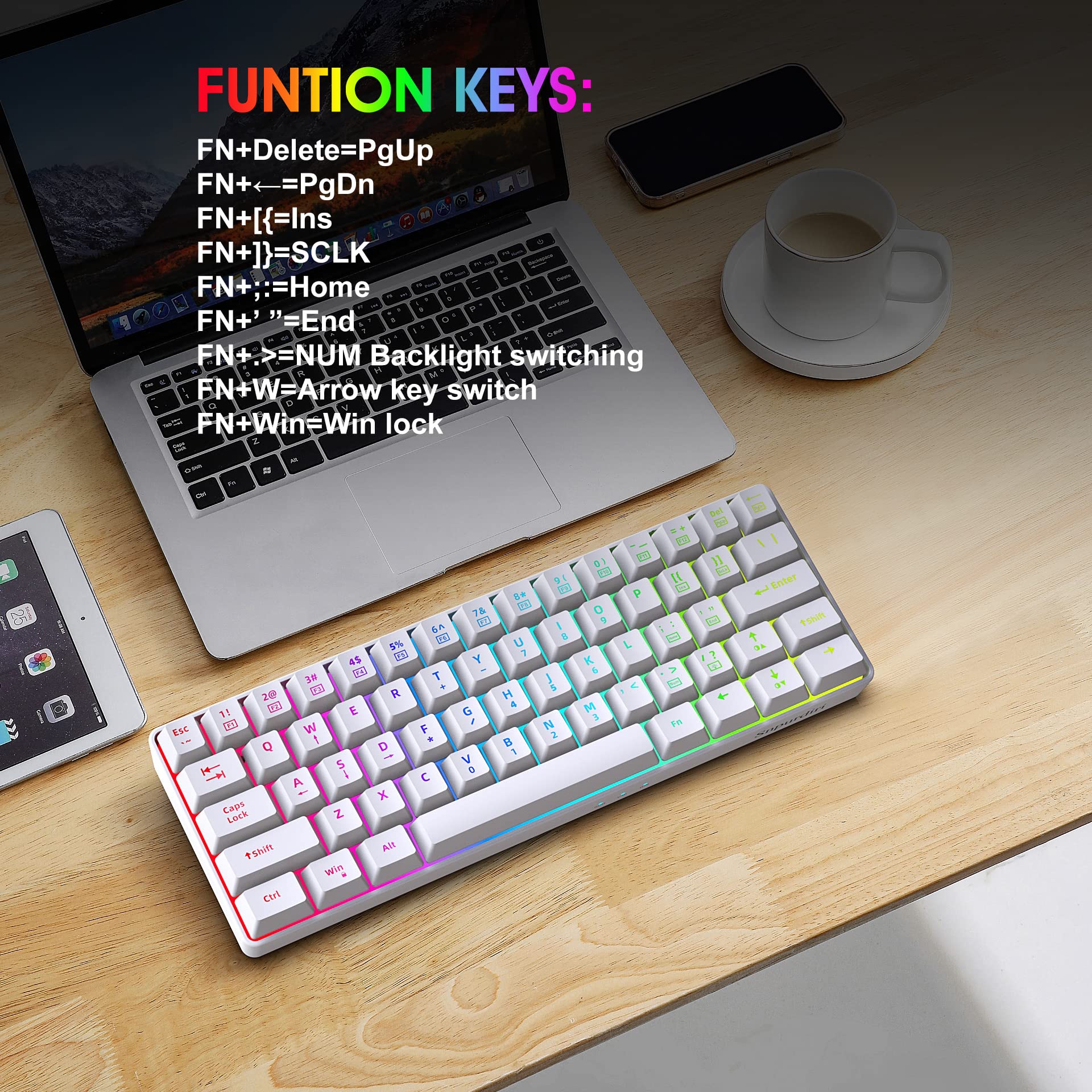 Mua Snpurdiri 60% Gaming Keyboard,RGB Compact Small Wired Office ...