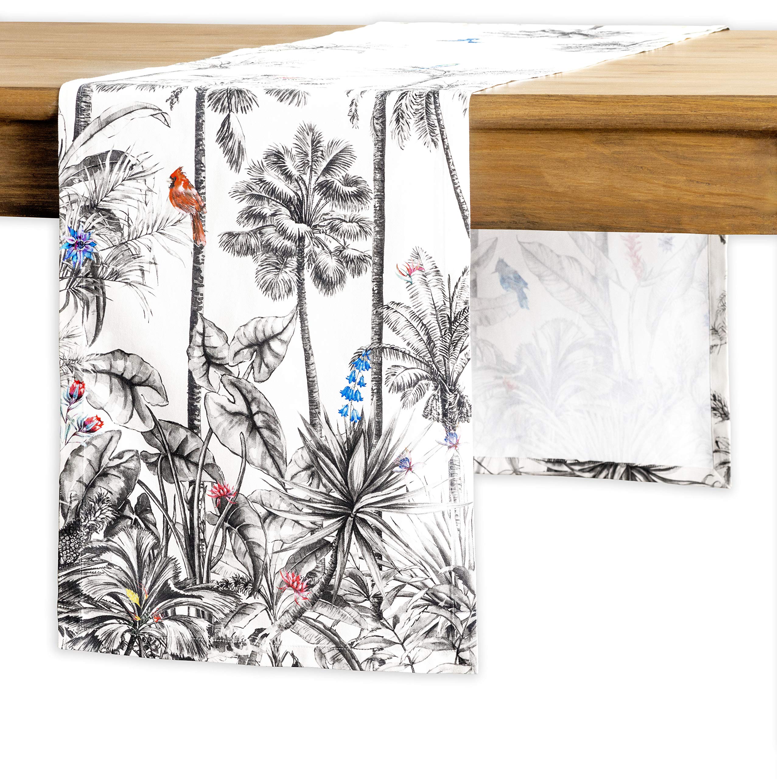 Maison d' Hermine Table runner 100% Cotton Single Layer Table Runners 230 CM long for Christmas Decorations Home Kitchen Dining Party Wedding Bridal Shower (Amazonia, 37 cm x 230 cm)
