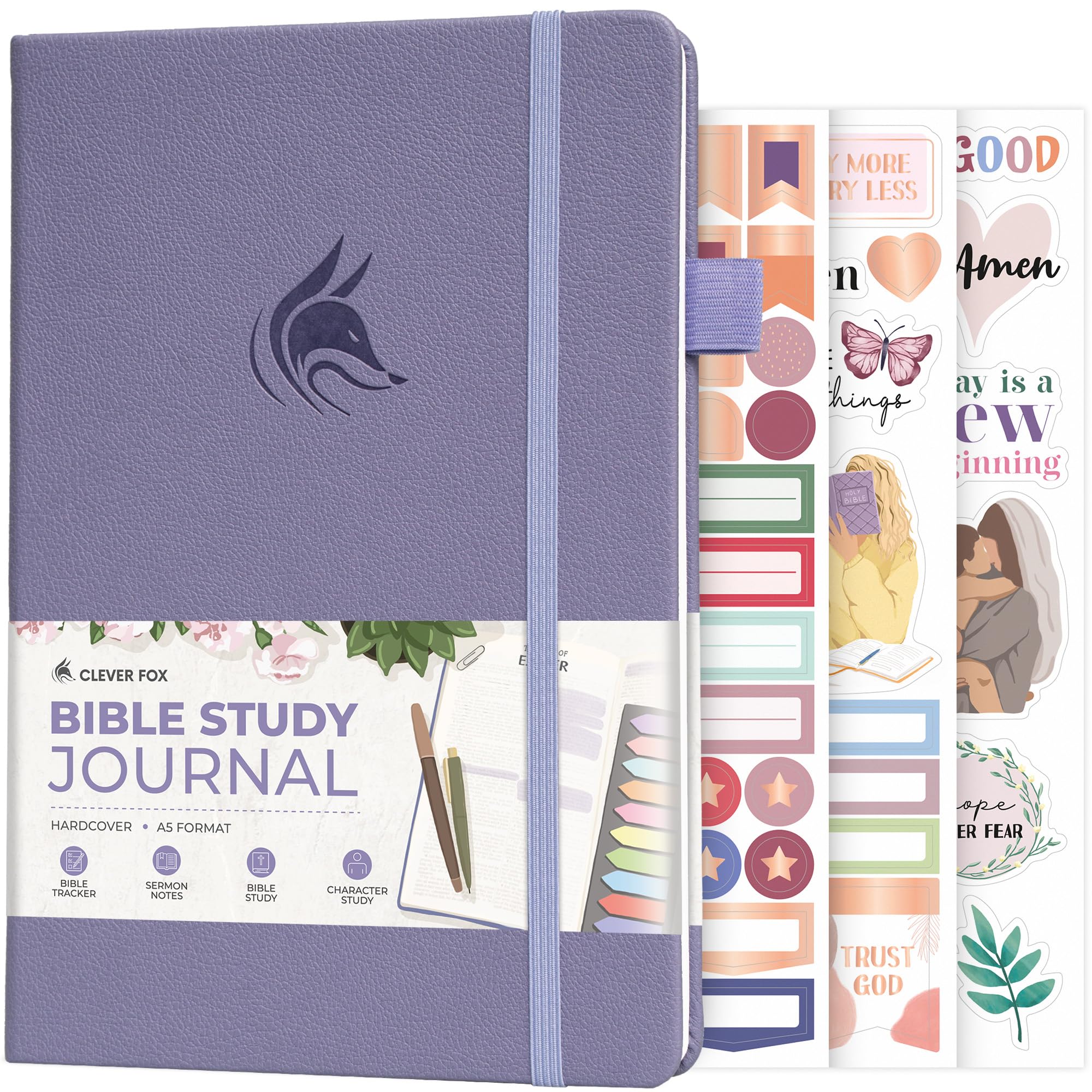 Photo 1 of Clever Fox Bible Study Journal – Church Notes Notebook – Note Taking & Journaling Kit – Faith Based Religious Gifts & Accessories (Lavender)