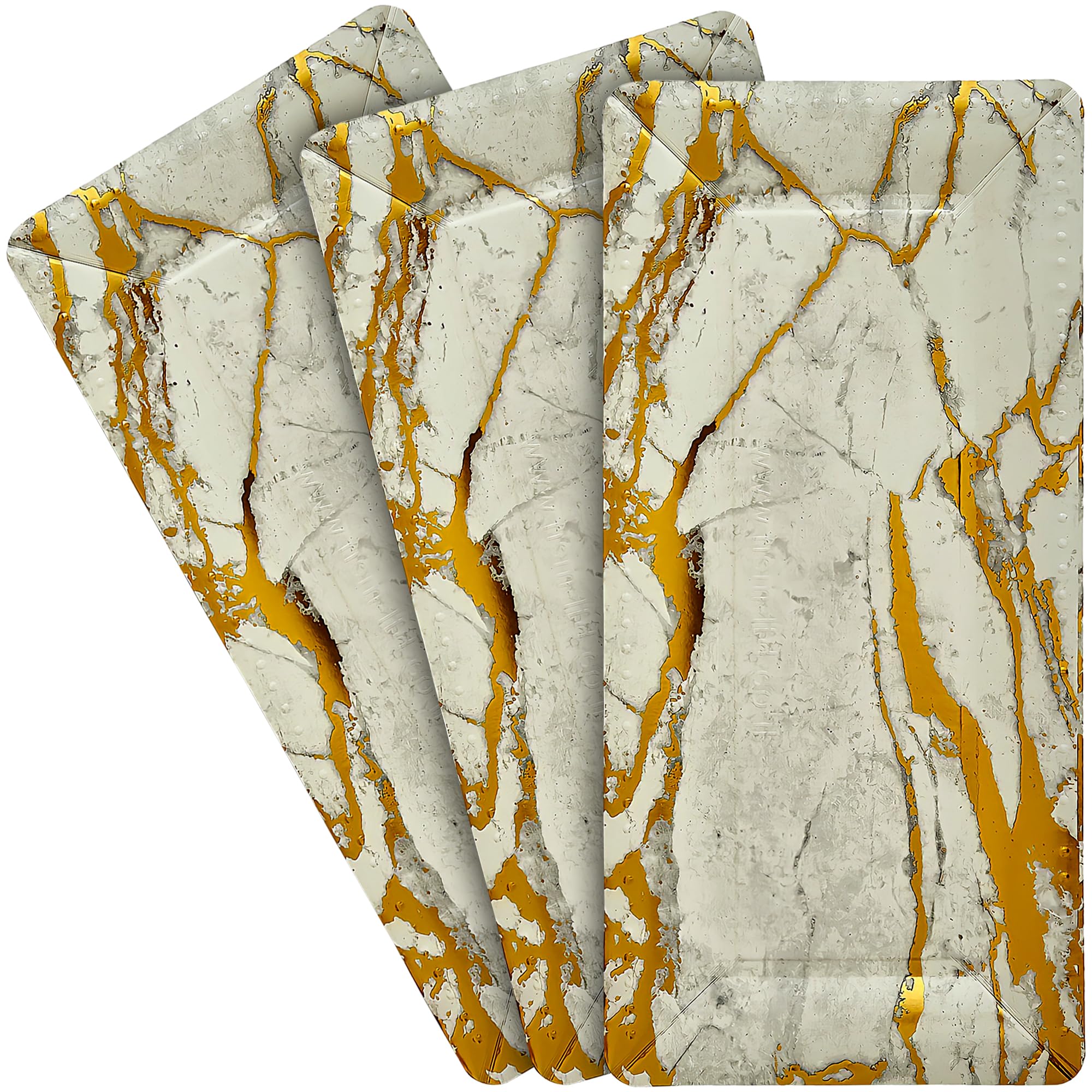 Marble Trays | for Upscale Wedding and Dining | 3 pc | Heavyweight Cardstock Materials | Gold | 16" x 7"