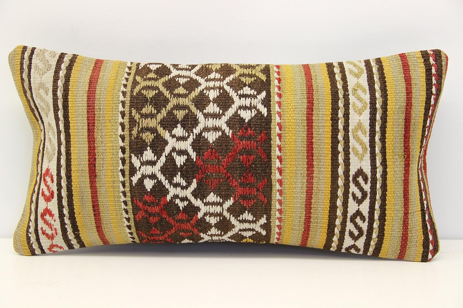 Modern Pillow Lumbar kilim pillow cover 10x20 inch (25x50