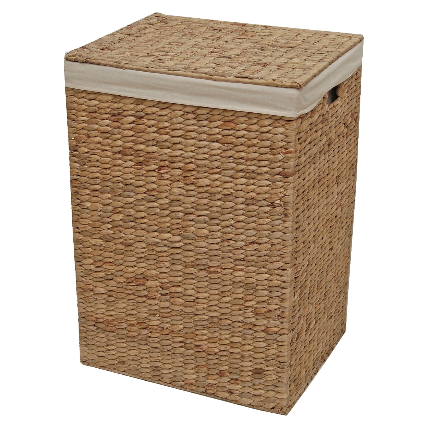 Casa Furnishings Wicker Lined Laundry Basket, Toy Box, Tall Storage