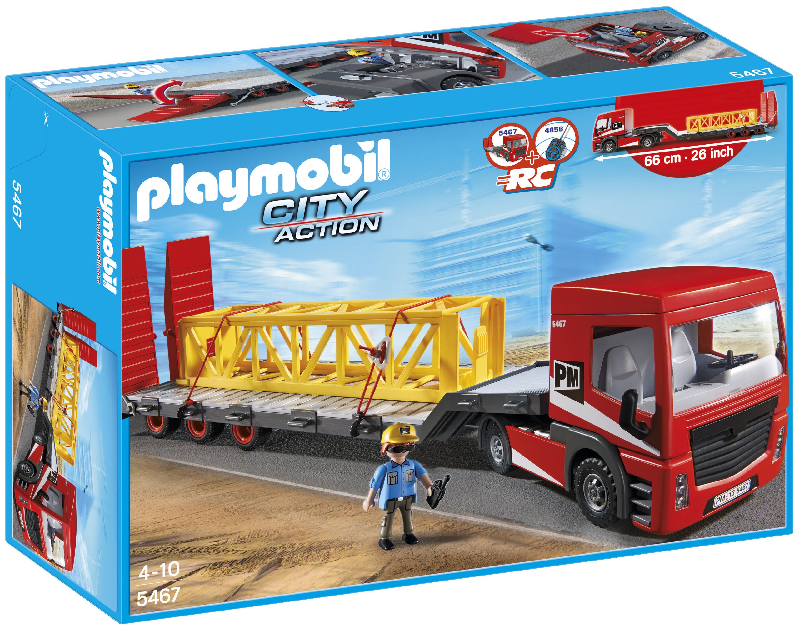 Playmobil 5467 Heavy Duty Flatbed Trailer, Fun Imaginative Role-Play, PlaySets Suitable for Children Ages 4+