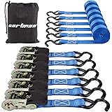 Cartman 1" x 15' Ratchet Tie Down up to 1500lbs 6pk in Carry Bag, Cargo Straps