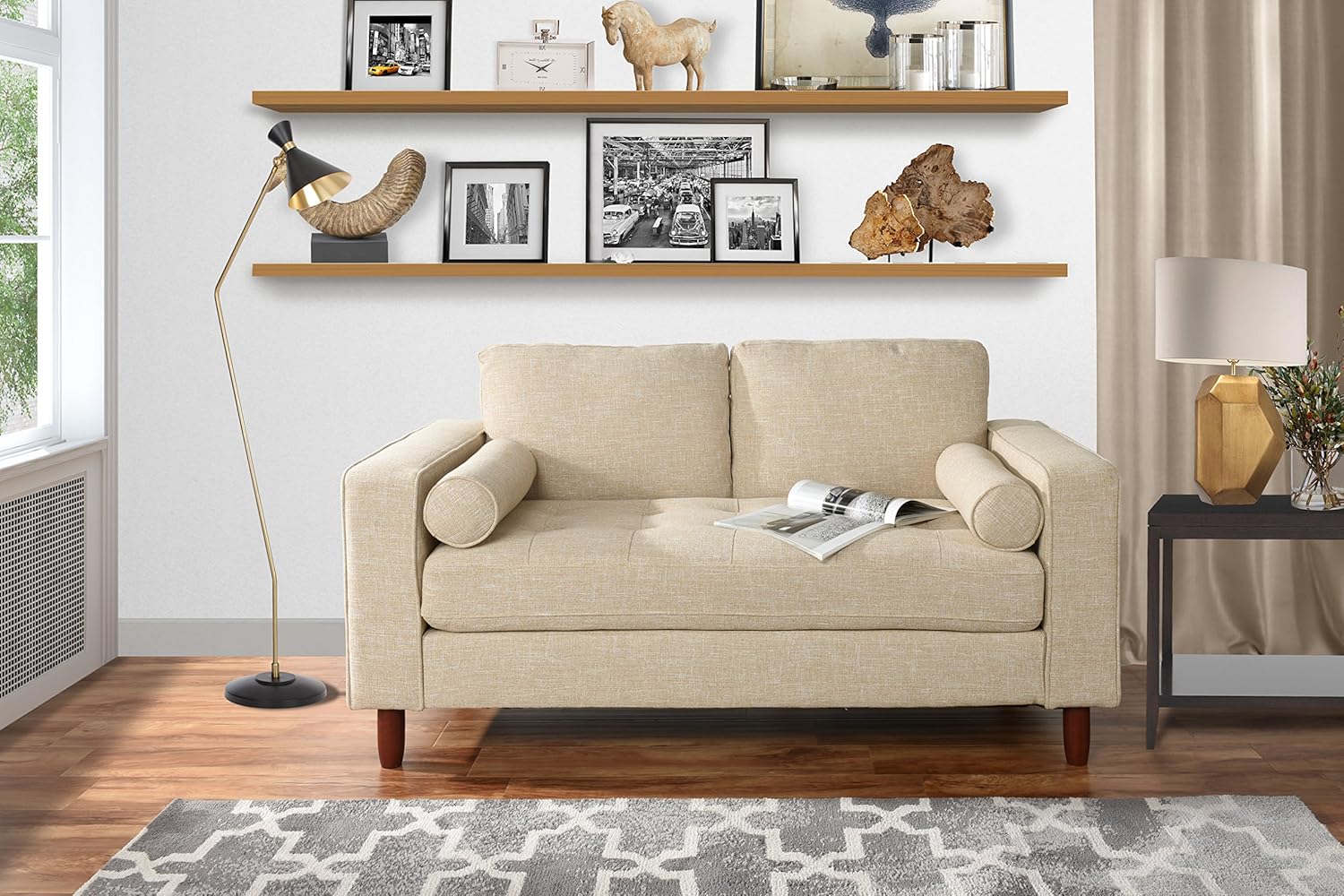 Amazon Com Divano Roma Exp238 Fb 2s Bg Modern Sofas Beige