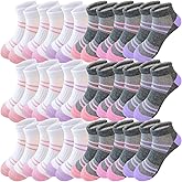 Bemeol 18 Pairs Girls Socks Kids Ankle Socks for Girls Sports Running Low Cut Athletic Sock