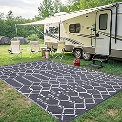 Smiry Outdoor Rug 8x10 ft, Waterproof Reversible