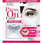 Ardell Press On Lashes 105 - Self-Adhesive Eyelashes with Soft-Flex Applicator, Synthetic Fiber, No Glue Needed, Natural Wispy Falsies Just Press and Go Lash Kit, 1 Pair
