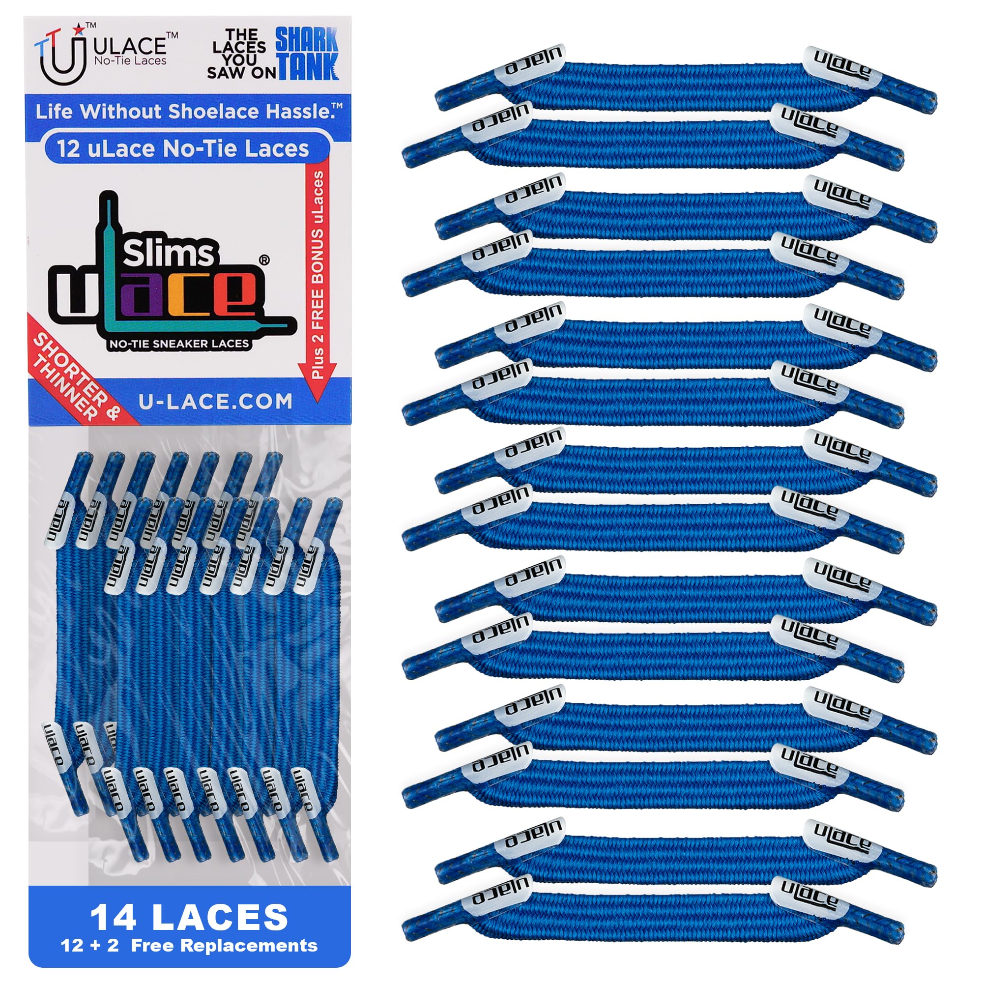 uLace Slims Double Pack - Bright Blue