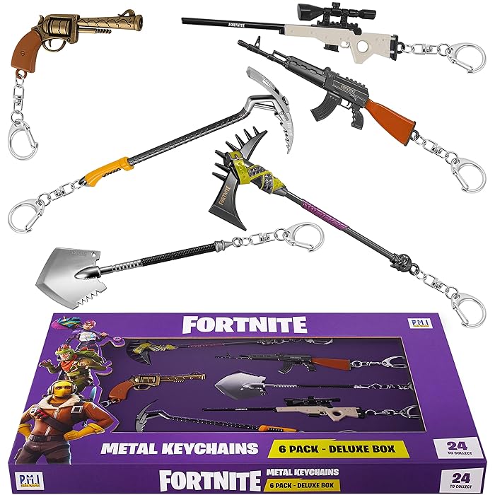 Buy Fortnite Metal Keychain with Clasp 6Pack Collect All 24 Items in
