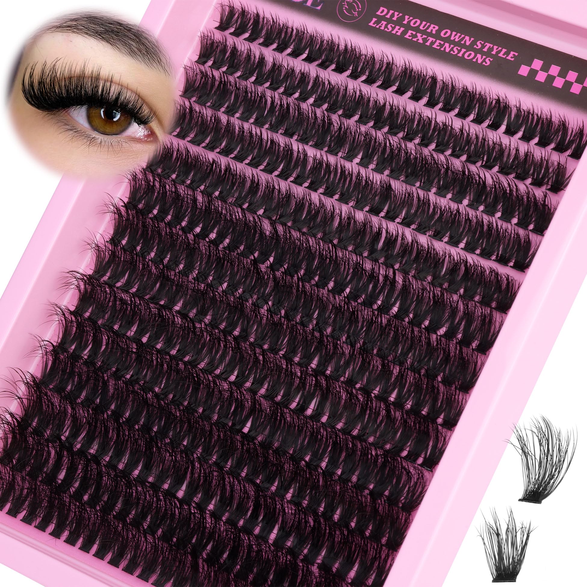 Photo 1 of ALICE Lash Clusters 336pcs 80D Lash Extensions Cluster Eyelash Extensions Thick Volume Faux Mink Individual Lashes Mix 10-18mm Long Eyelash Clusters