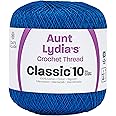 Coats Crochet Aunt Lydia's Crochet, Cotton Classic Size 10, Dark Royal (154-487)