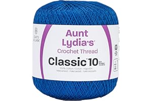 RED HEART Coats Crochet Aunt Lydia's Crochet, Cotton Classic Size 10, Dark Royal (154-487)