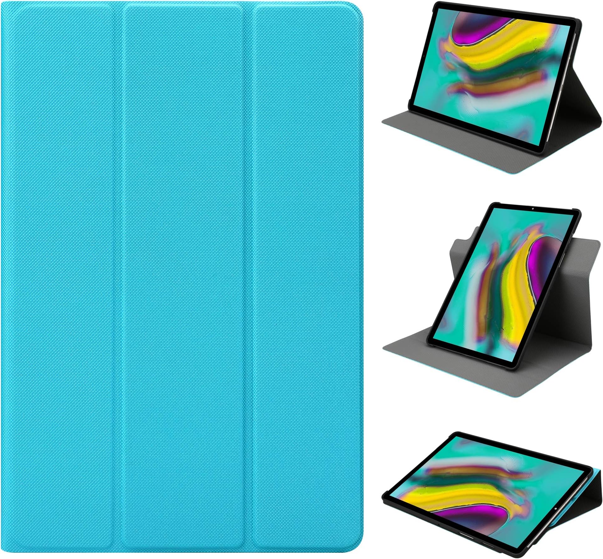 HoYiXi Samsung Galaxy Tab S5e 360 Degree Rotating Stand Cover Case Ultra Slim Tri-fold Smart Cover with Auto Sleep/Wake Function Case for 10.5 Inch Samsung Galaxy Tab S5e T720/T725 (2019) - Blue
