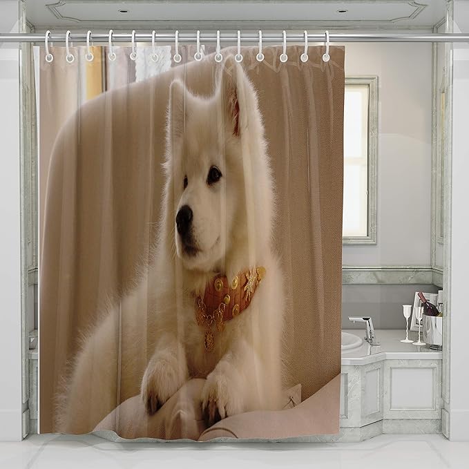 KR.LIF Animal Kids Theme Shower Curtains Funny Cute Dog