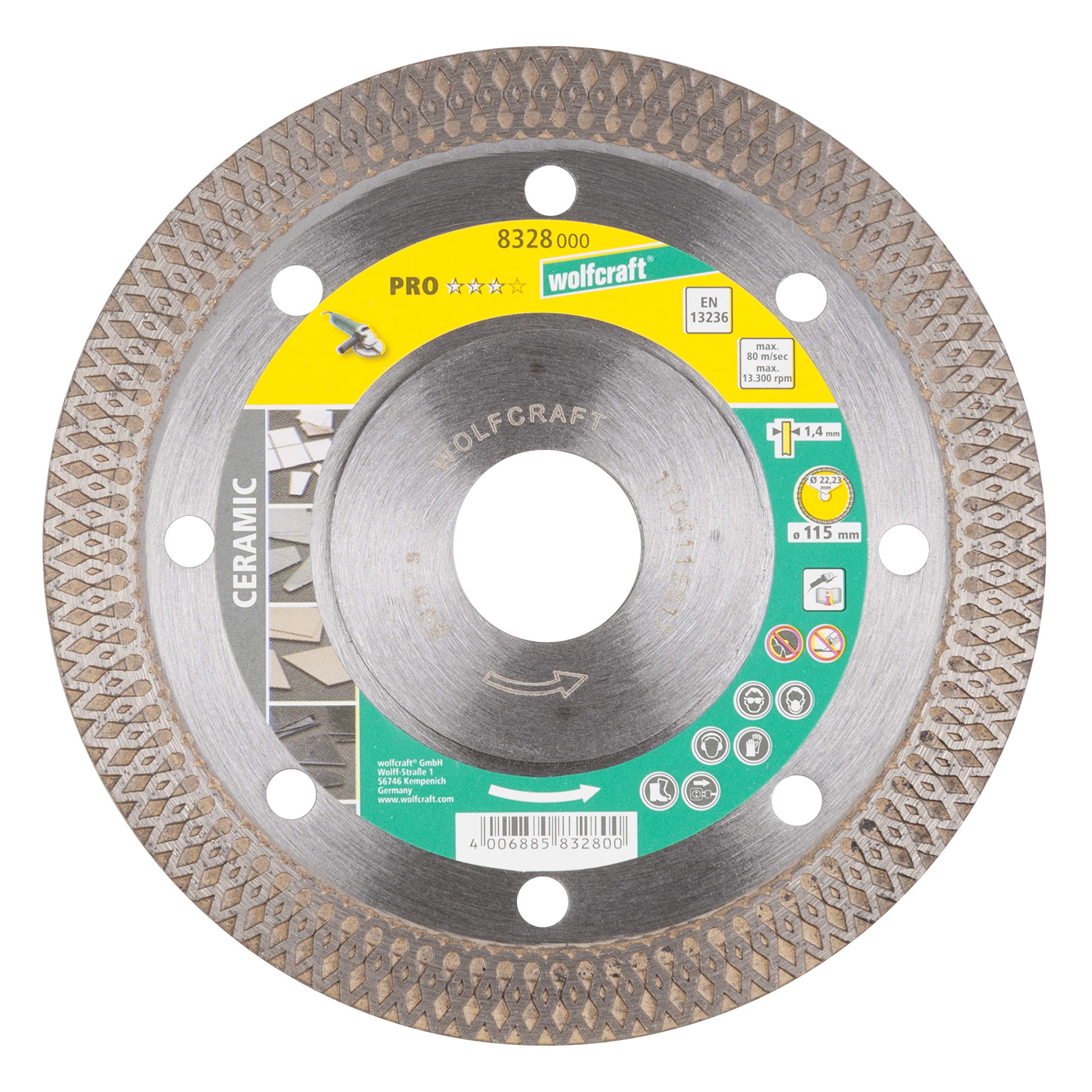 wolfcraft Diamond Cutting Disc "Pro Ceramic Turbo" for Angle Grinders I 8328000