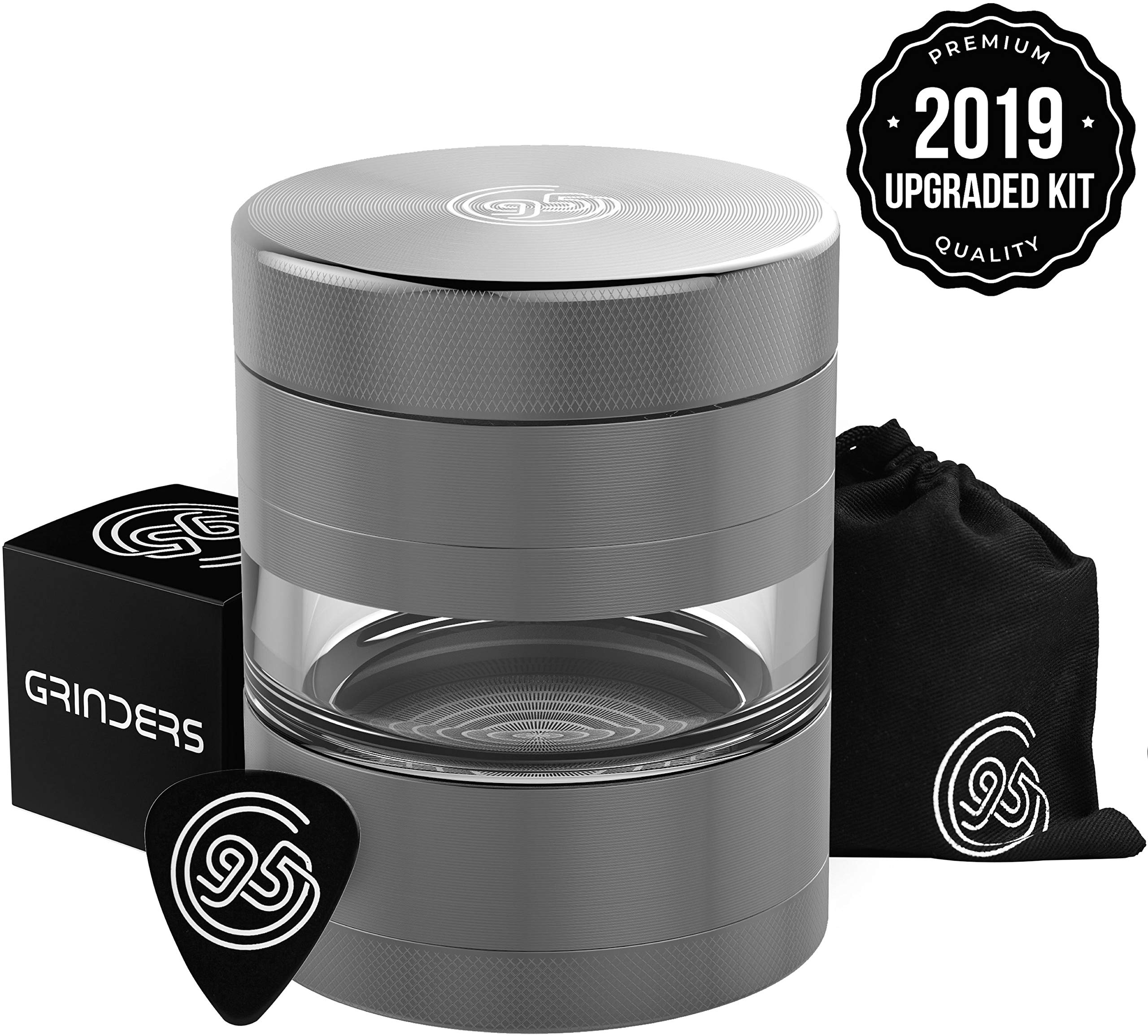 9TO5 GRINDERS Best Herb Grinder Large 5 Piece Set with Pollen Catcher