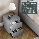 Vida Designs Denver 2 Drawer Bedside Chest Grey Space-Saving Nightstand view 4