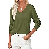 PRETTYGARDEN Women's V Neck Sweaters 2026 Fall Casual Long Sleeve Classic Pullover Cozy Knit Tops Loose Basic Winter Clothing
