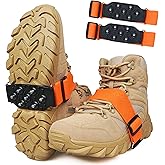 Ice Cleats Snow Traction Cleats for Walking on Snow and Ice Mid-Sole Non-Slip Crampon with Adjustable Straps 7 Tungsten Studs