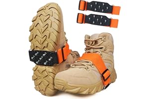 Ice Cleats Snow Traction Cleats for Walking on Snow and Ice Mid-Sole Non-Slip Crampon with Adjustable Straps 7 Tungsten Studs
