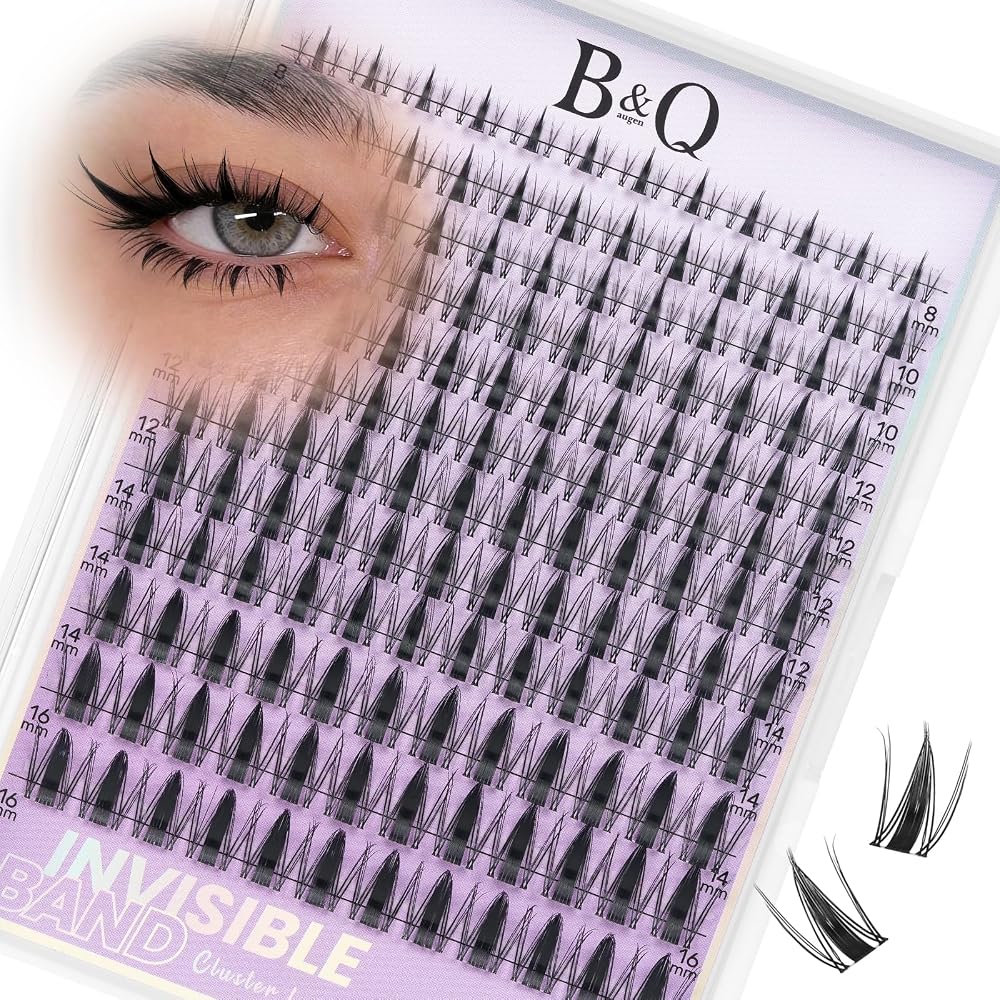 B&Q Fairy Lash Clusters - DIY Manga Lashes at Home for Beginner | 0.03mm Invisible Band Waterproof Eyelash Clusters 144pcs Na