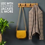 LARHN Wooden Coat Hooks Wall Mounted 4 Triple Black Bamboo 42 cm with Fixings view 4