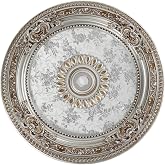 KIOMIMI 24.4 inch Decorative Ceiling Medallion for Light fixtures, Silver and Gold Finish