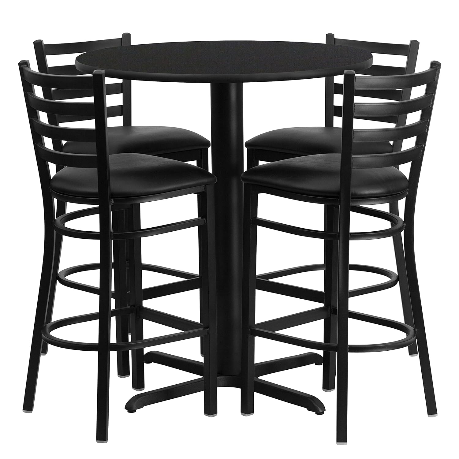 Best Ladder Back Restaurant Bar Stool In Black