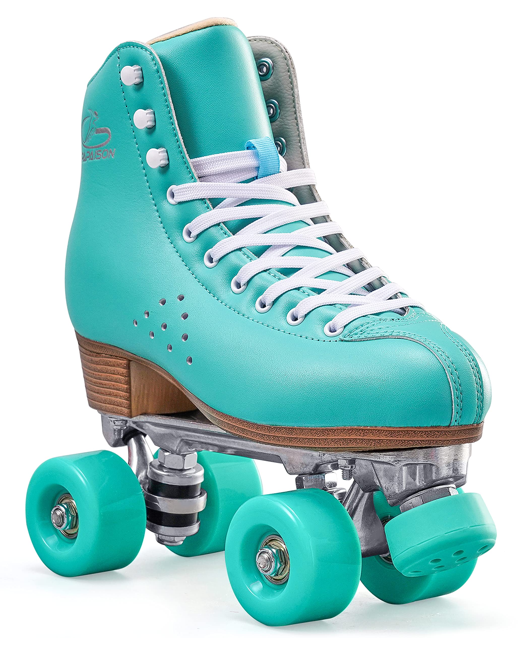 PAPAISON Roller Skates for Women and Men, Deluxe 2 Layer Microfiber Leather Double Row-Classic Roller Skates for Girls, Professional Outdoor Indoor Quad-Skates for Kids & Adults Image