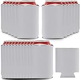 LUCKIPLUS Black Beer Can Coolers Neoprene Can Sleeves Sublimation Collapsible Insulated Coolers Bulk 12 Packs, 25 Packs (50, White)
