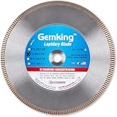 Gemking 10 Inch Lapidary Diamond Saw Blade, Ultra-Thin .040" x 5/8" Arbor, Continuous Sintered Notched Rim for Agate, Jade, Petrified Wood &amp; Gemstones