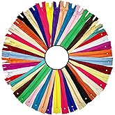 KGS Nylon Zipper for Sewing Crafts | 20 Assorted Colours | 40 Pack | Multicolor Zippers for Sewing Supplies and Replacement i