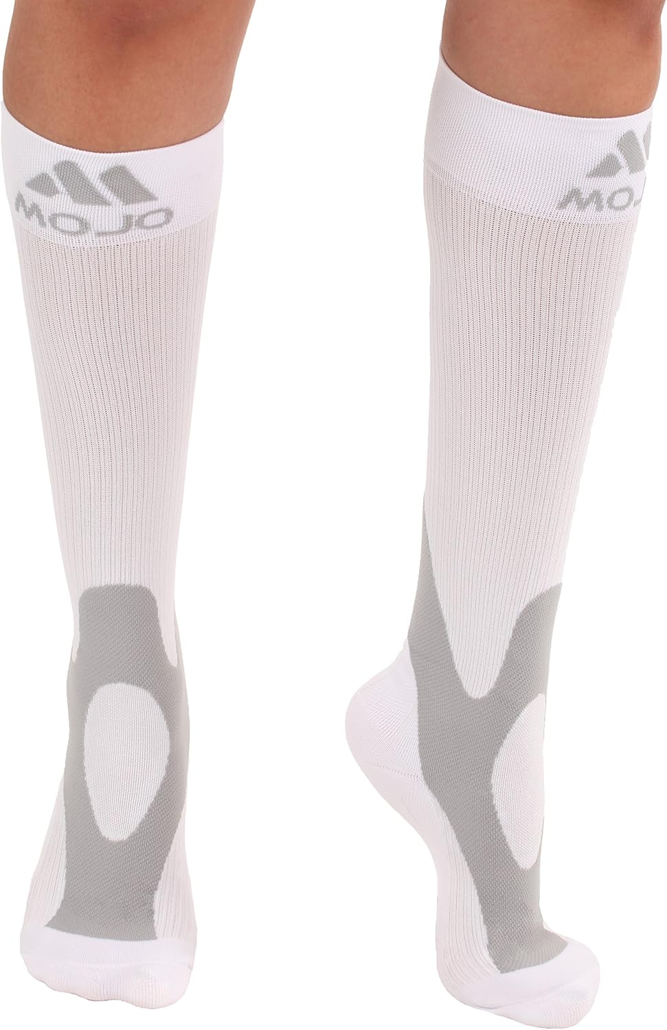 2XL Mojo Compression Socks 20-30 mmHg Large Ankles Extra Wide Calf Compression Stockings White XXL: Health & Personal Care