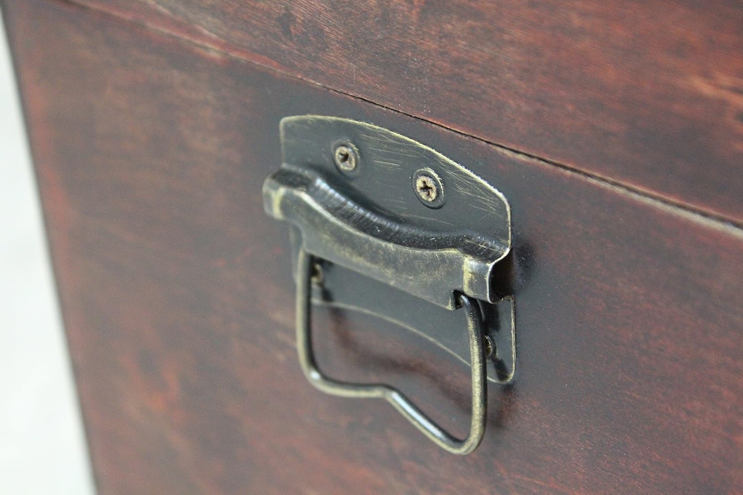 Vintiquewise(TM) Wooden Leather Treasure Chest: Furniture & Decor