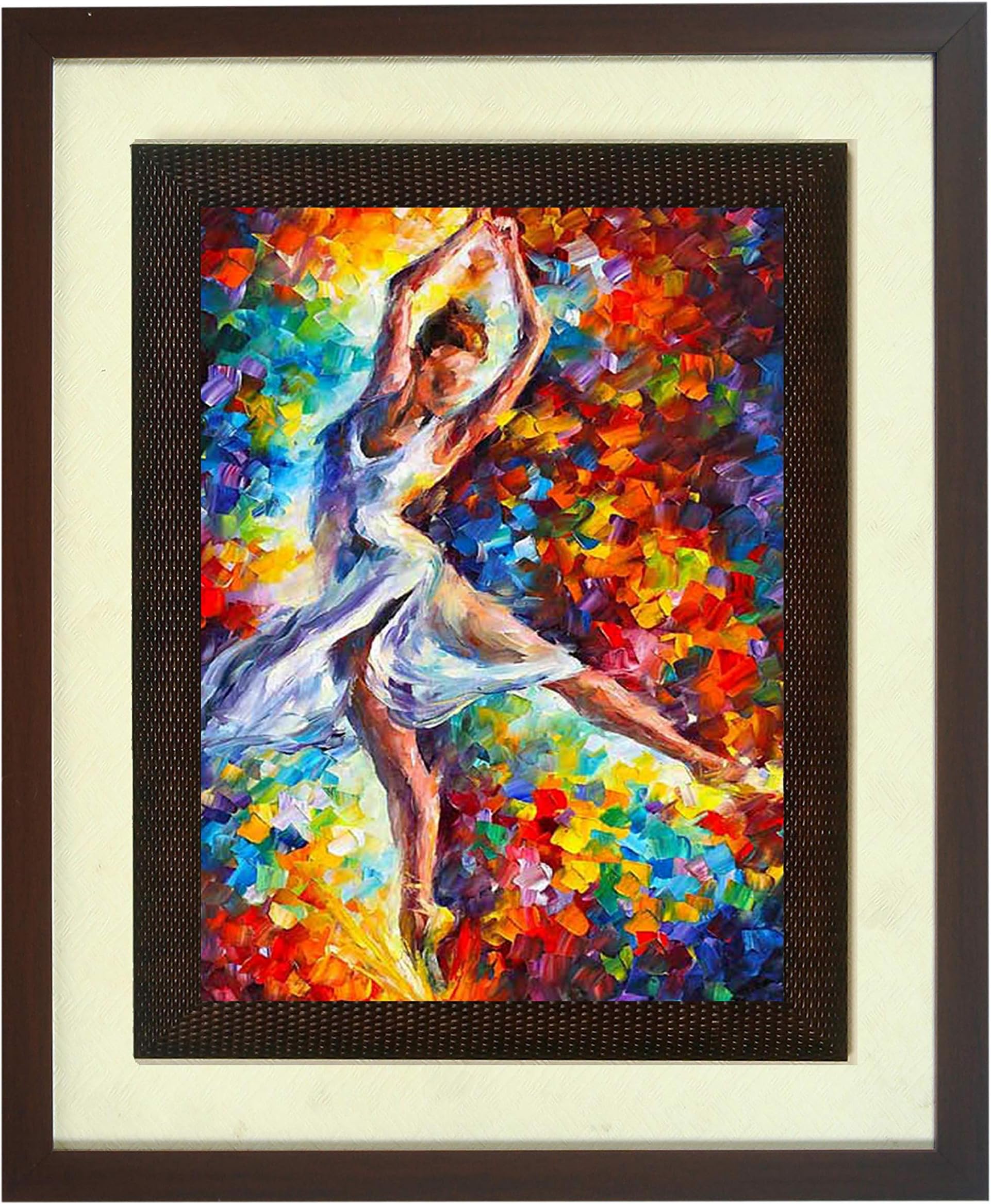 Wens 'Dancing Love' Wall Art Painting (PS Wood, 46 cm x 38 cm x 3.75 cm, Brown)