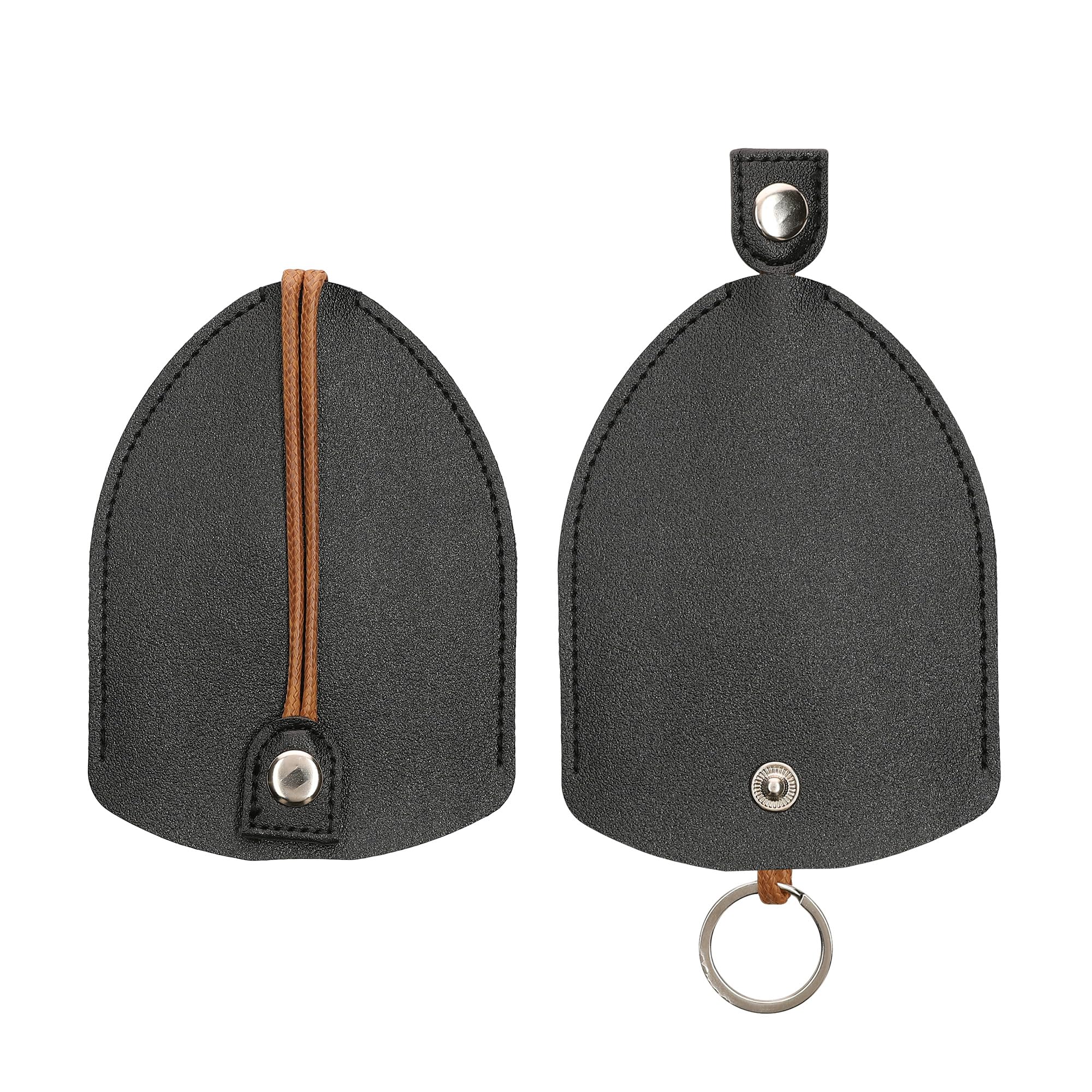 kwmobile PU Leather Car Keyring Case Compatible with VW Golf 8 ID.03 / ID.04 / Audi 3 Buttons/Lancia 3 Buttons Cover - Car Fob Case - Black