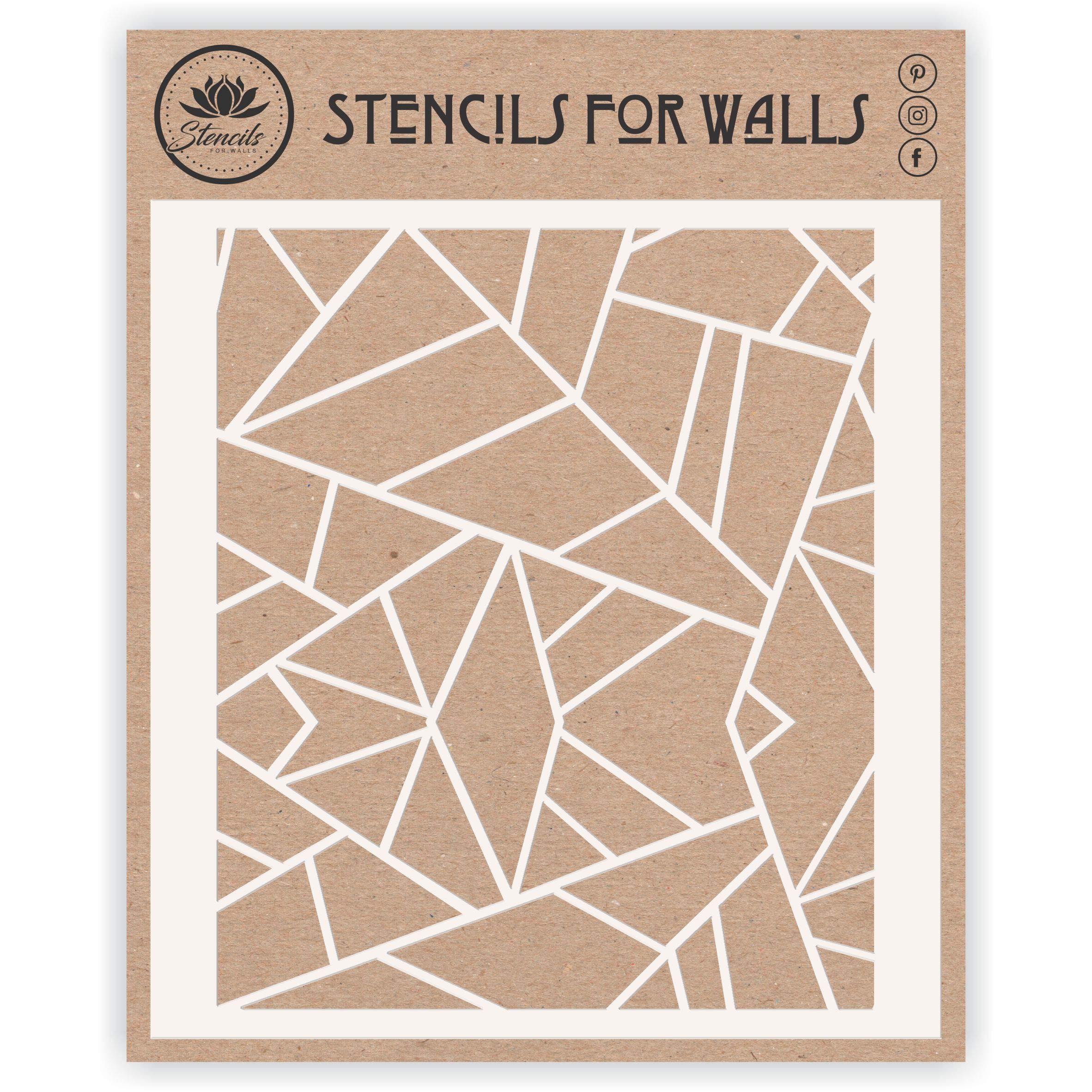 Geometric Cake Stencil, 20.32 x 24.13 cm - Stencils for Walls Original Cake & Cookie Stencil use to Add Texture, Design and Accents to Any Cake, Cookie or Cupcake