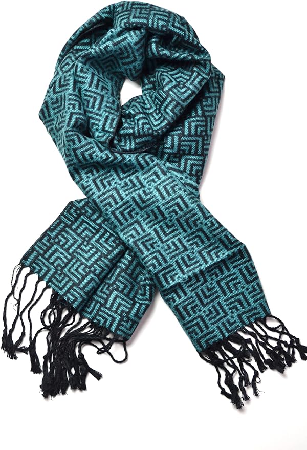 Teal Knitted Men's Silk Scarf Stole Men's Fashion Scarves