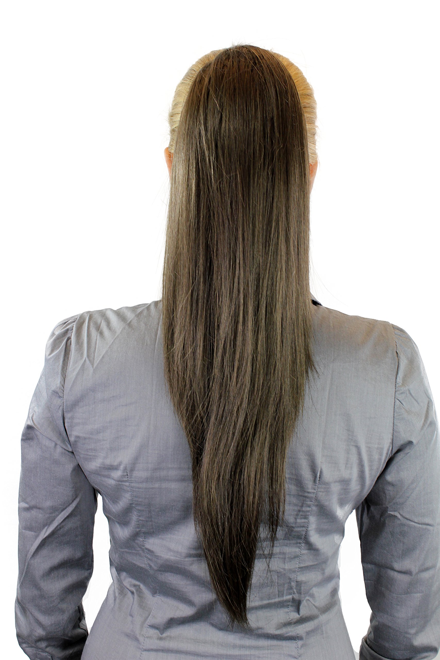 Hairpiece PONYTAIL extension VERY long AMAZING volume BROWN straight WK06-8