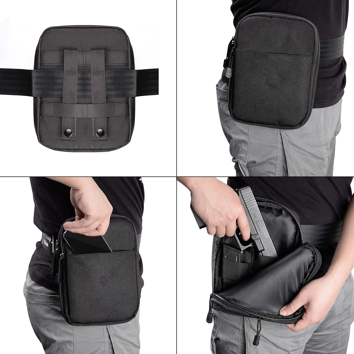 Ideagle Gun Bag for Handguns, Concealed Carry Pistol Holster, Handgun Case Waist Bag with Belt Loops: Sports & Outdoors